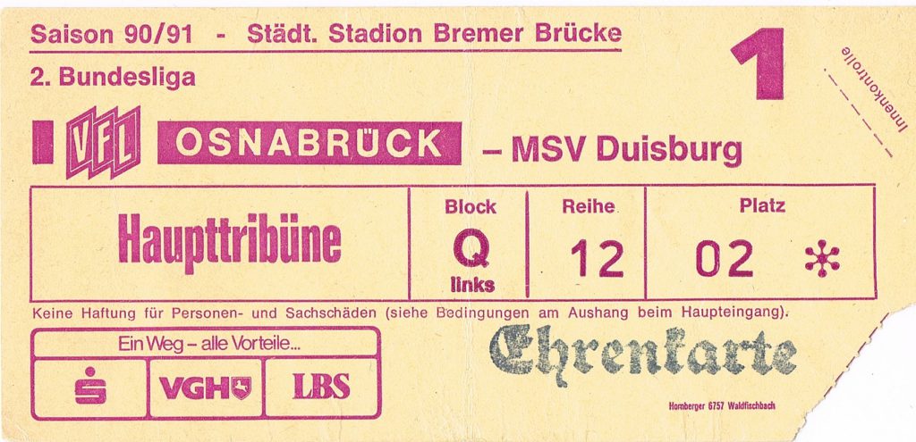Eintrittskarte VfL Osnabrück
